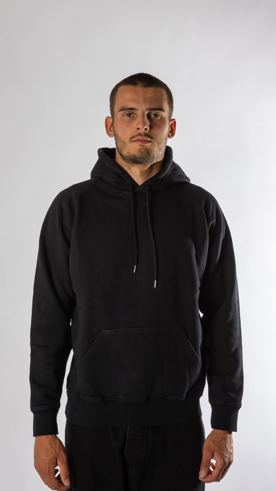 logo hooded sweat - black/white Pop trading company