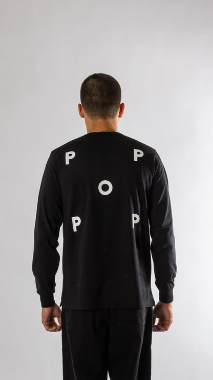 Logo longsleeve t-shirt - black/white Pop trading company