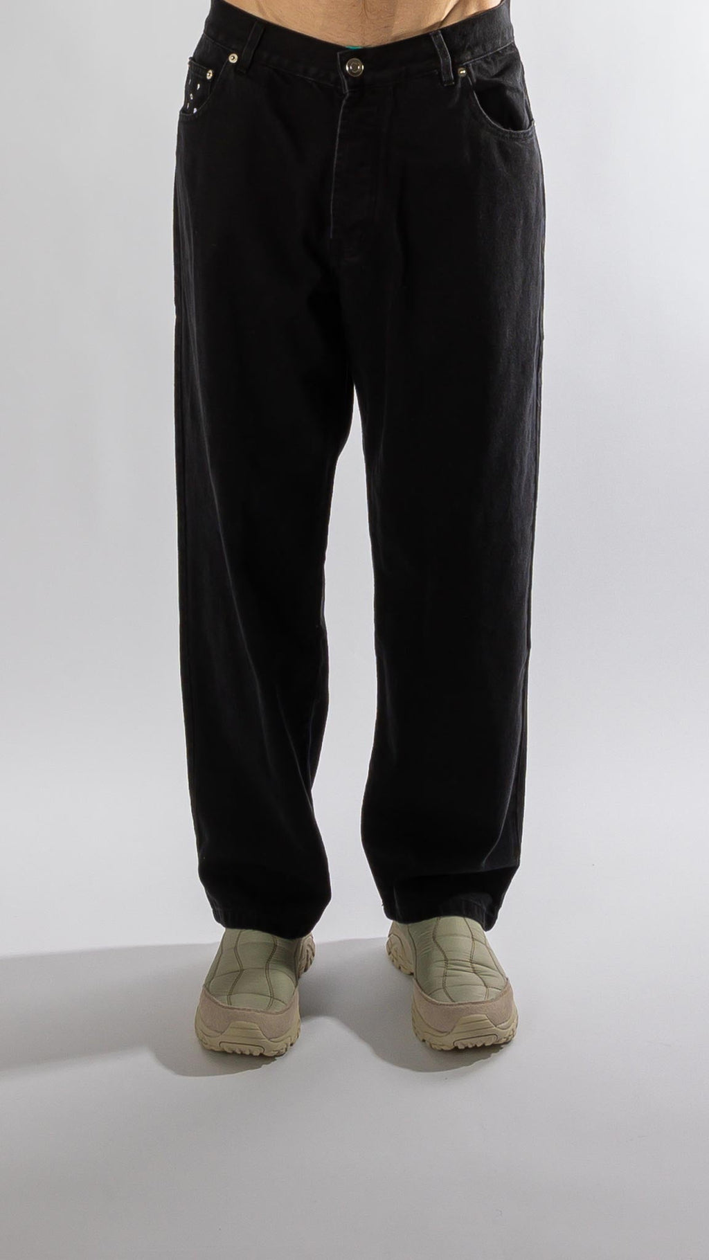 drs denim pant - black Pop trading company