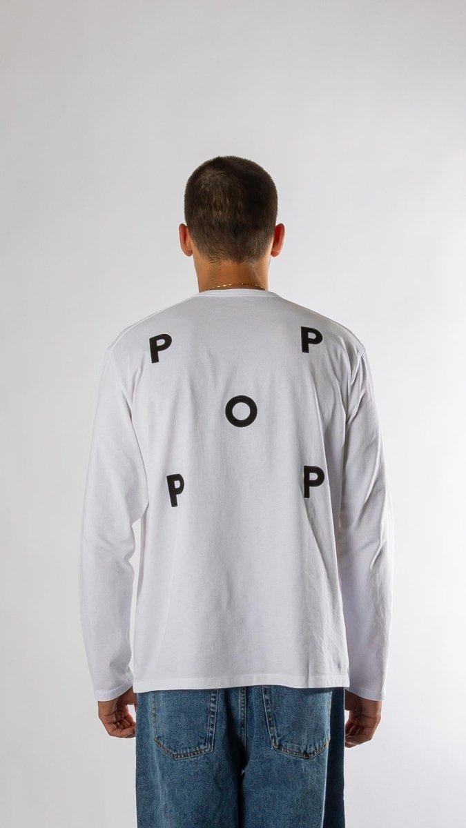 Logo longsleeve t-shirt - white/black Pop trading company — photo 2