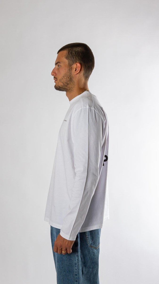 Logo longsleeve t-shirt - white/black Pop trading company — photo 3