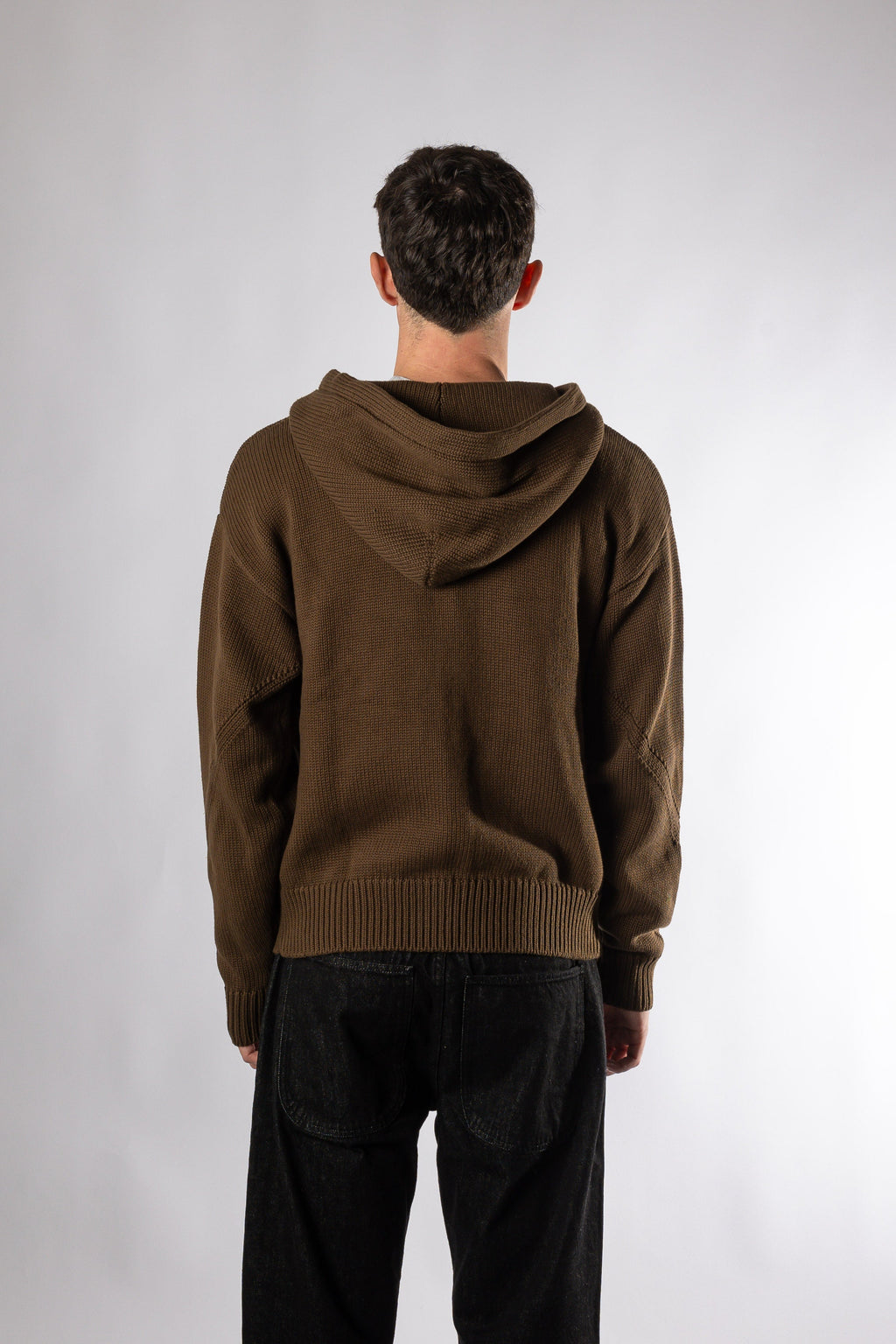 Chunky Knit Zip Up Hoodie - Acid Brown The New Original