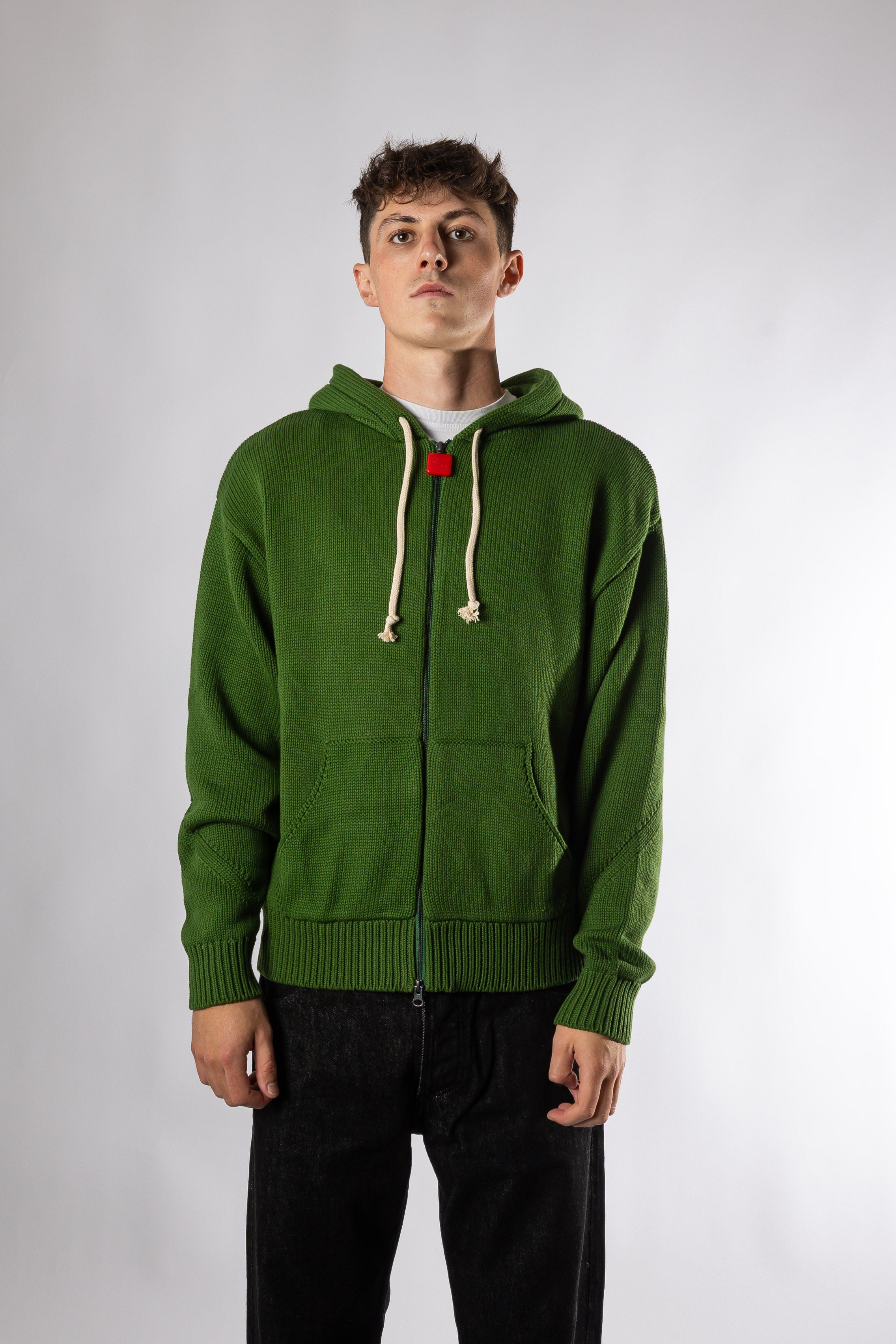 Chunky Knit Zip Up Hoodie - Forest Elf The New Original