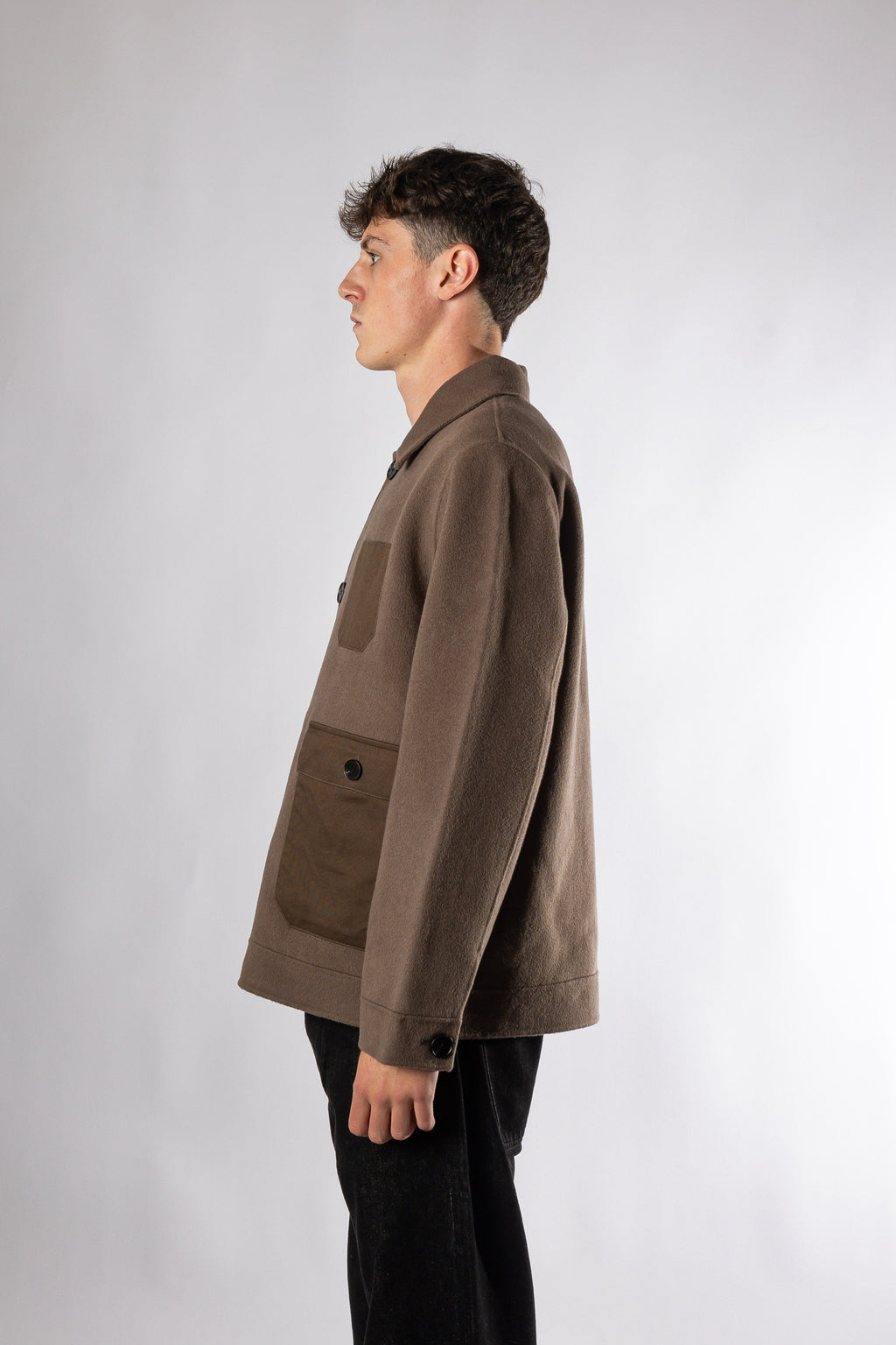VERDADERO-DOUBLE FACE JACKET - Brown Le Mont Saint Michel