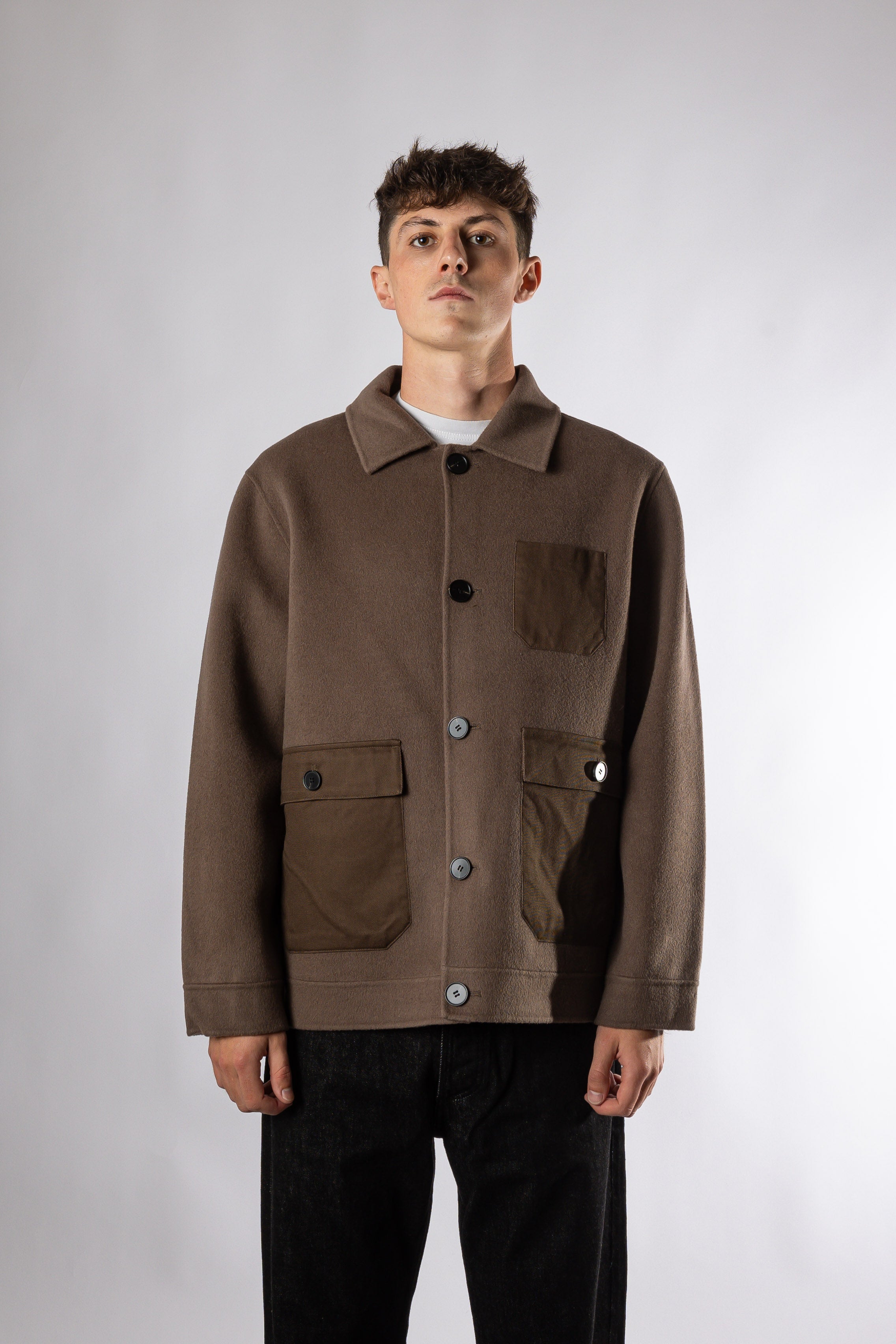 VERDADERO-DOUBLE FACE JACKET - Brown Le Mont Saint Michel