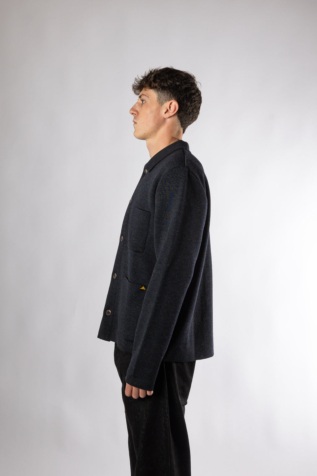 GUINO - WORK CARDIGAN - Grey Le Mont Saint Michel