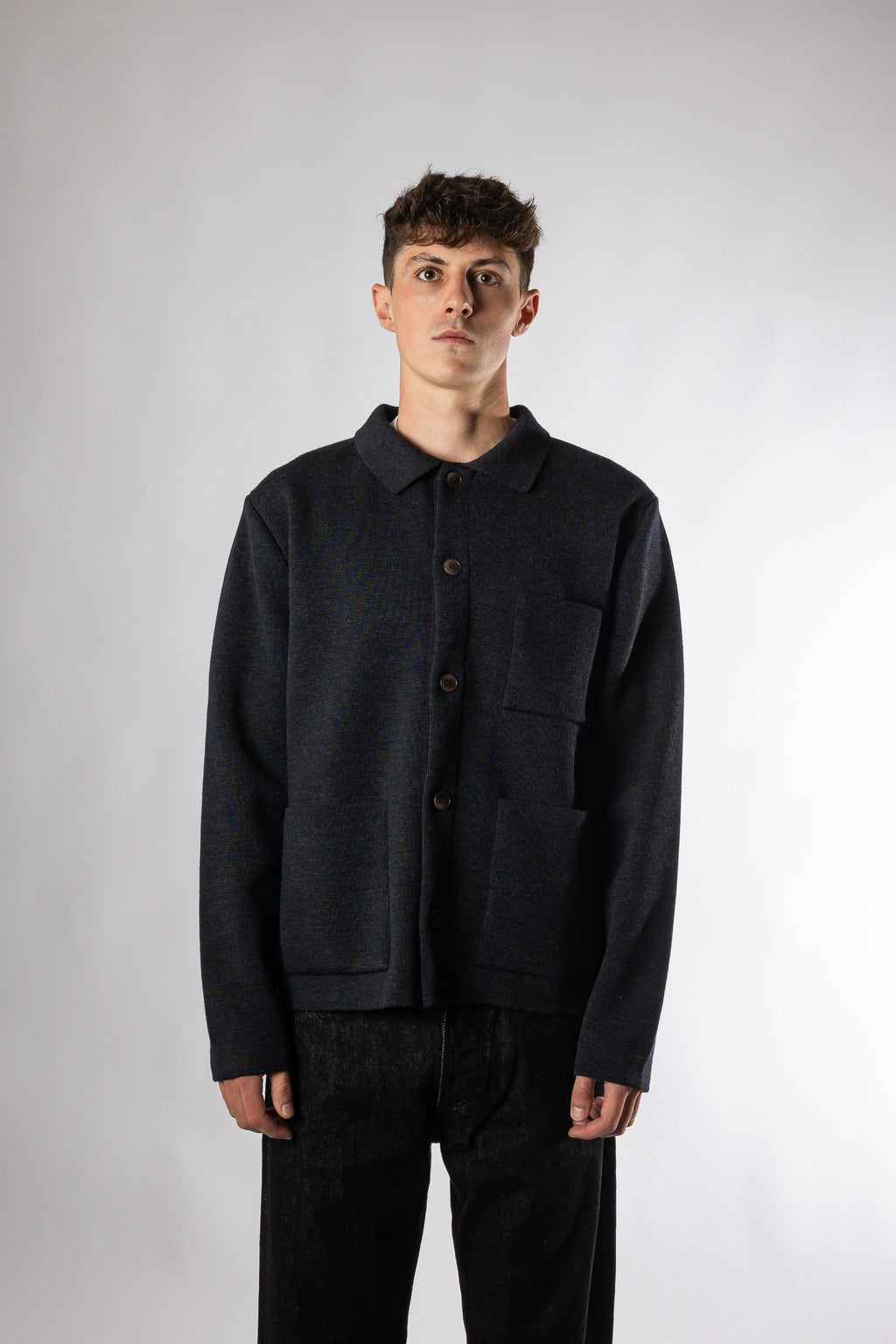 GUINO - WORK CARDIGAN - Grey Le Mont Saint Michel