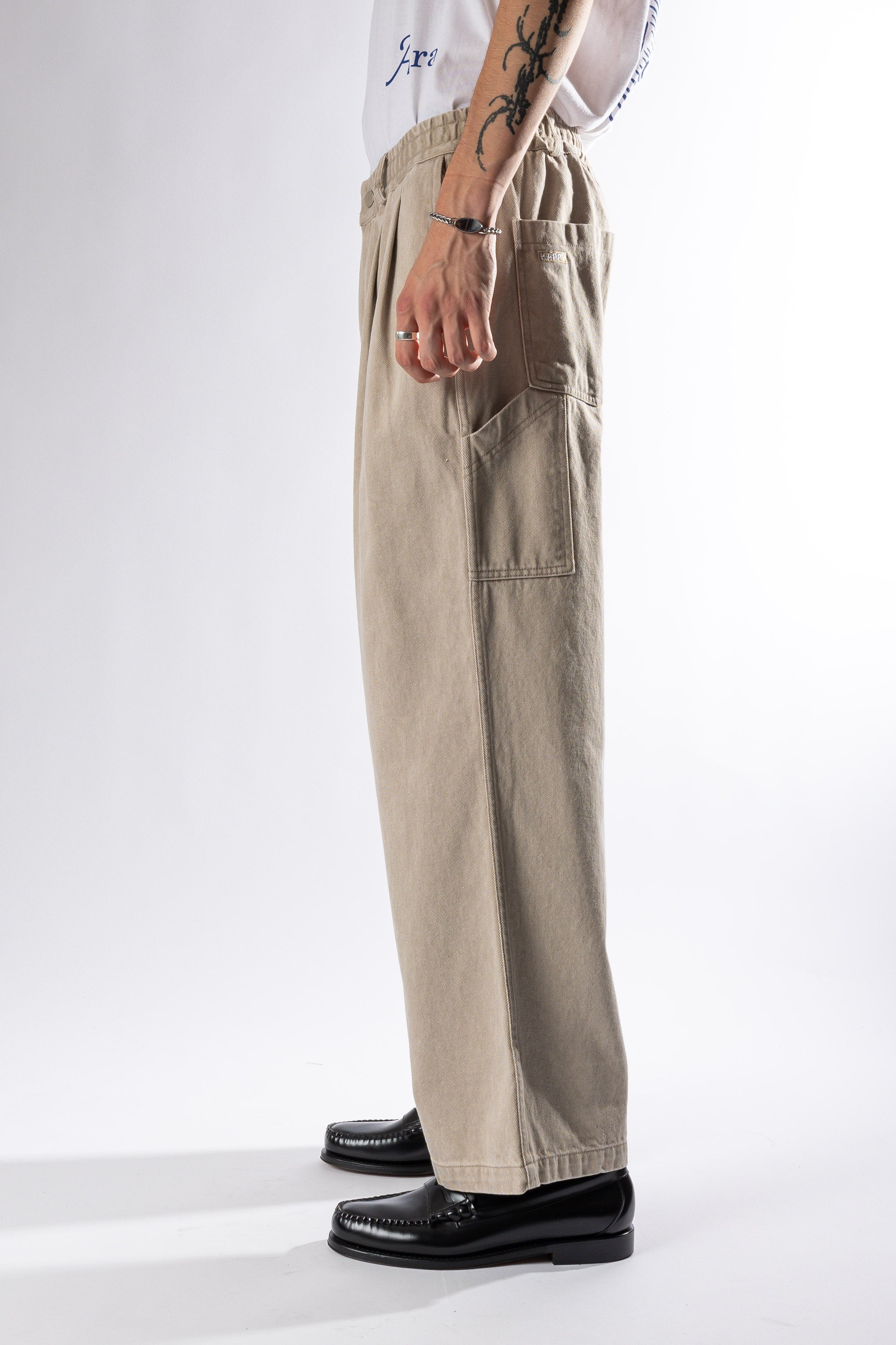 TWO TUCK WIDE KATION PANTS LIGHT BEIGE Kappy