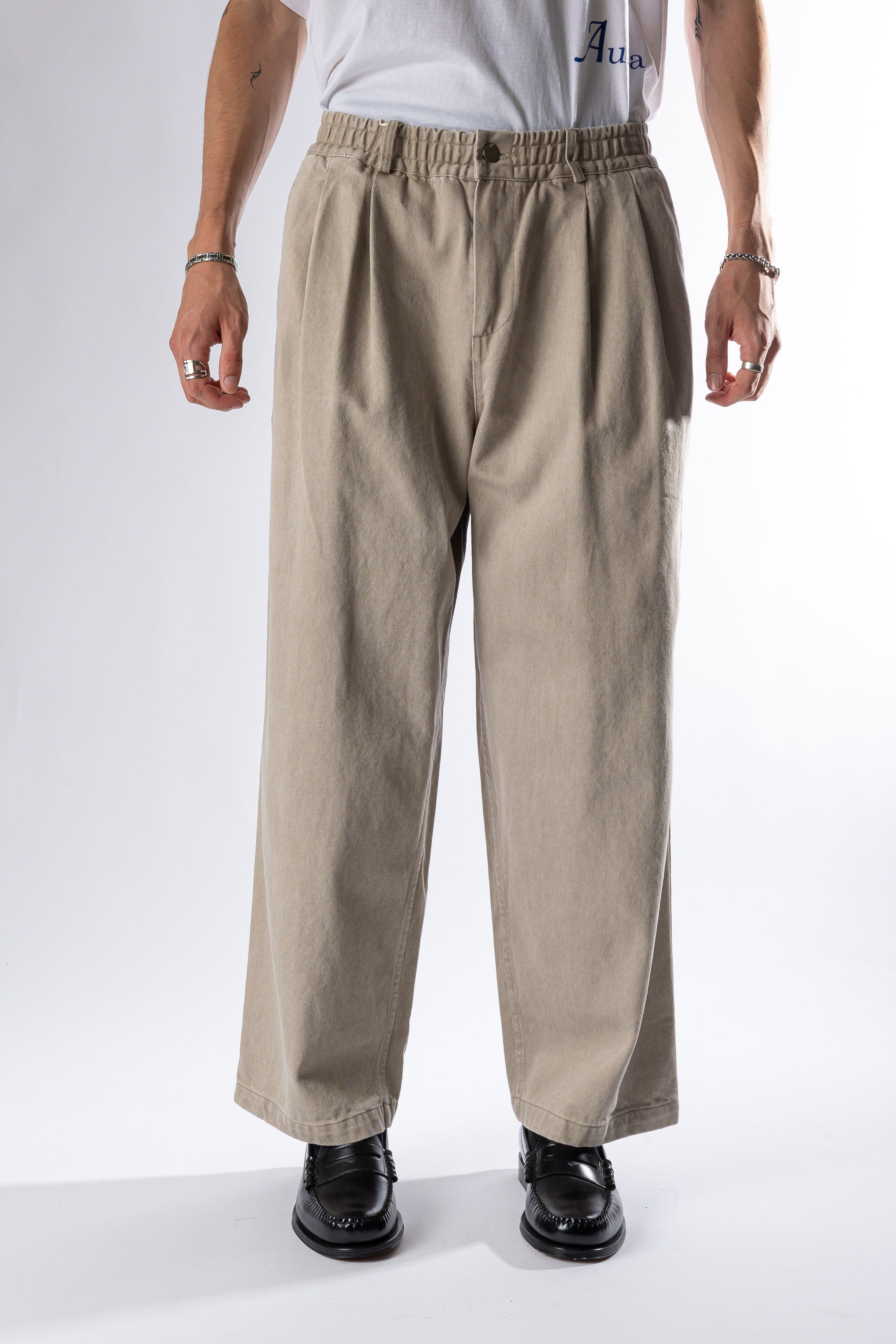 TWO TUCK WIDE KATION PANTS LIGHT BEIGE Kappy