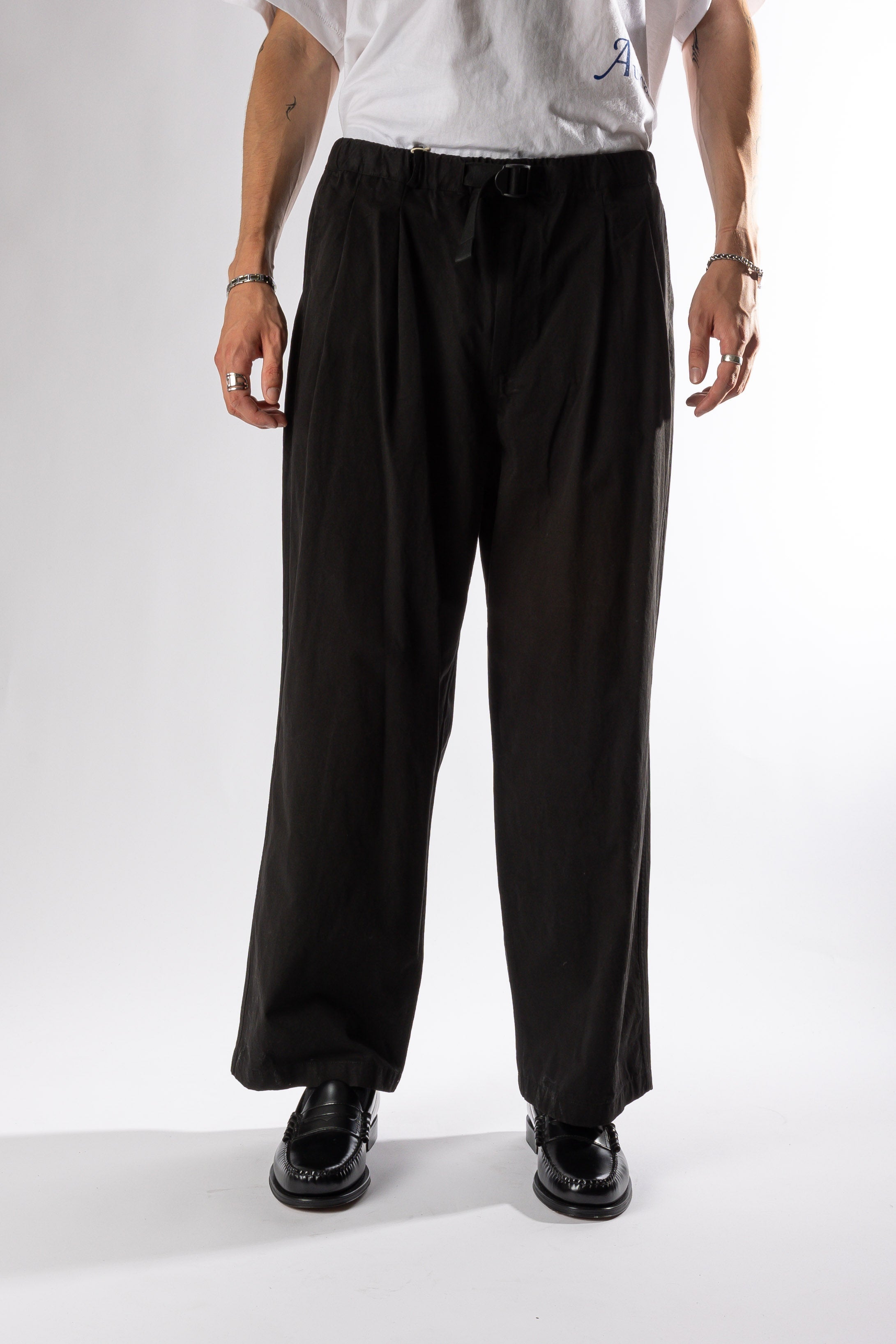 TWO TUCK WIDE PANTS BLACK Kappy