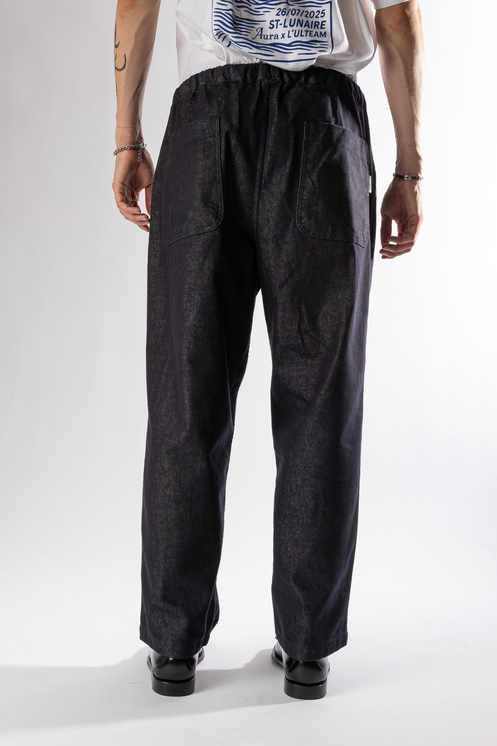 TWO TUCK WIDE DENIM PANTS DEEP INDIGO Kappy