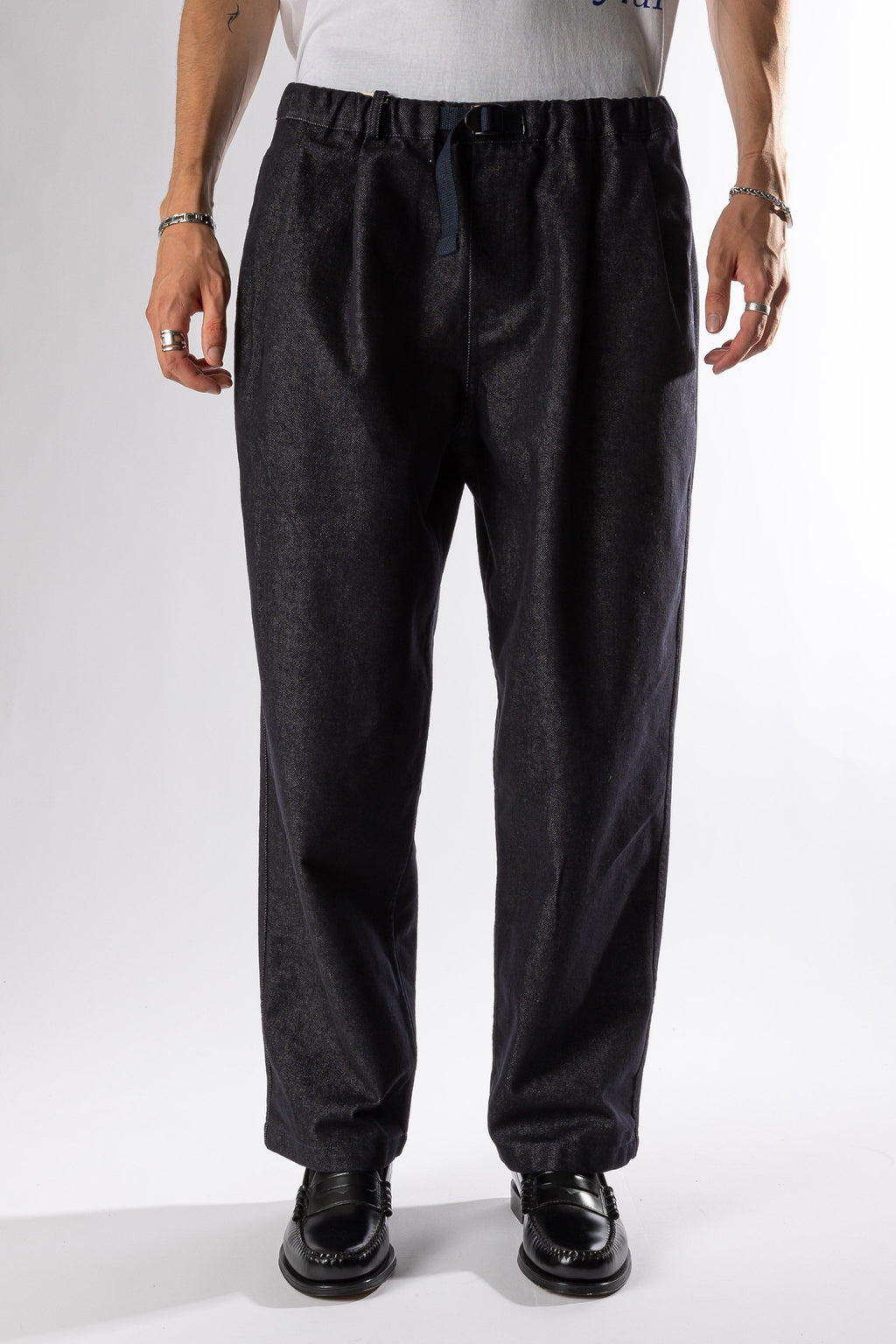 TWO TUCK WIDE DENIM PANTS DEEP INDIGO Kappy