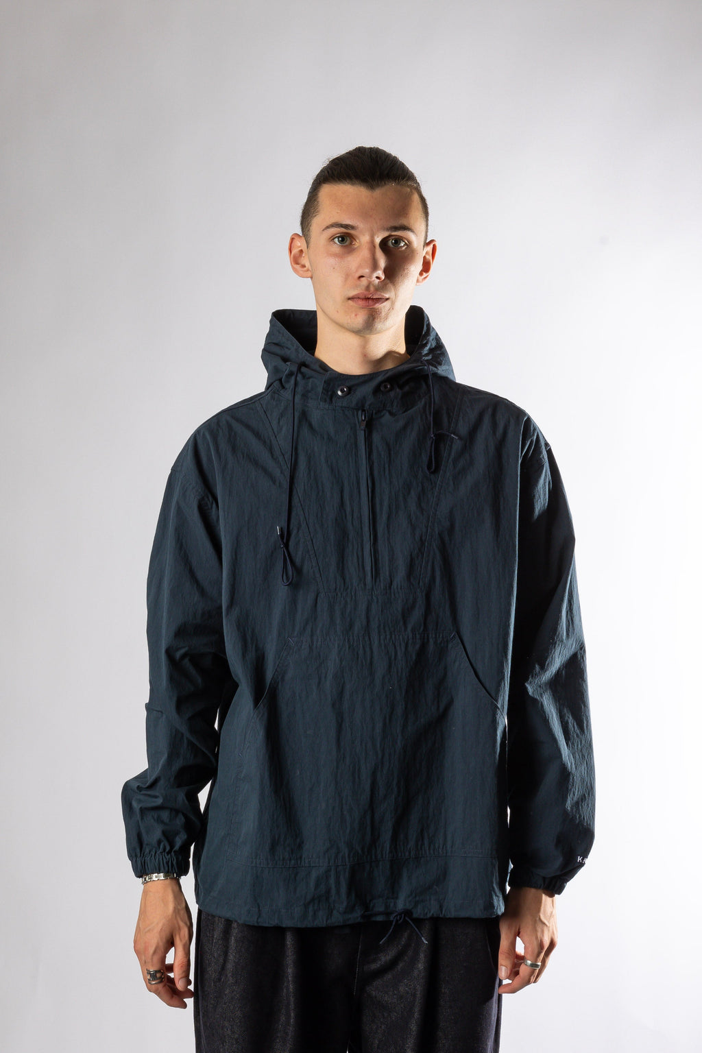BUTTON HOODIE ANORAK DEEP NAVY Kappy