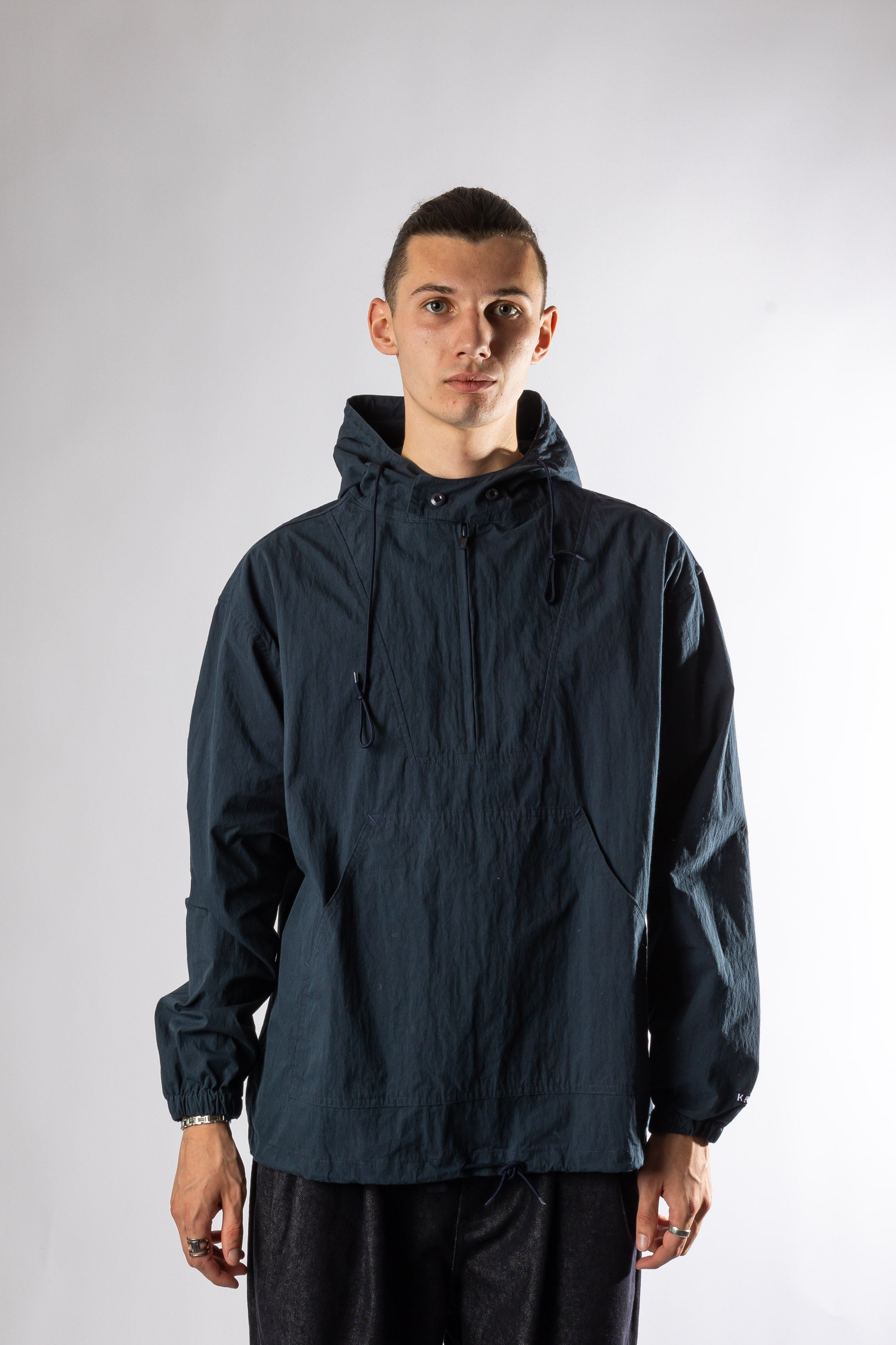 BUTTON HOODIE ANORAK DEEP NAVY Kappy