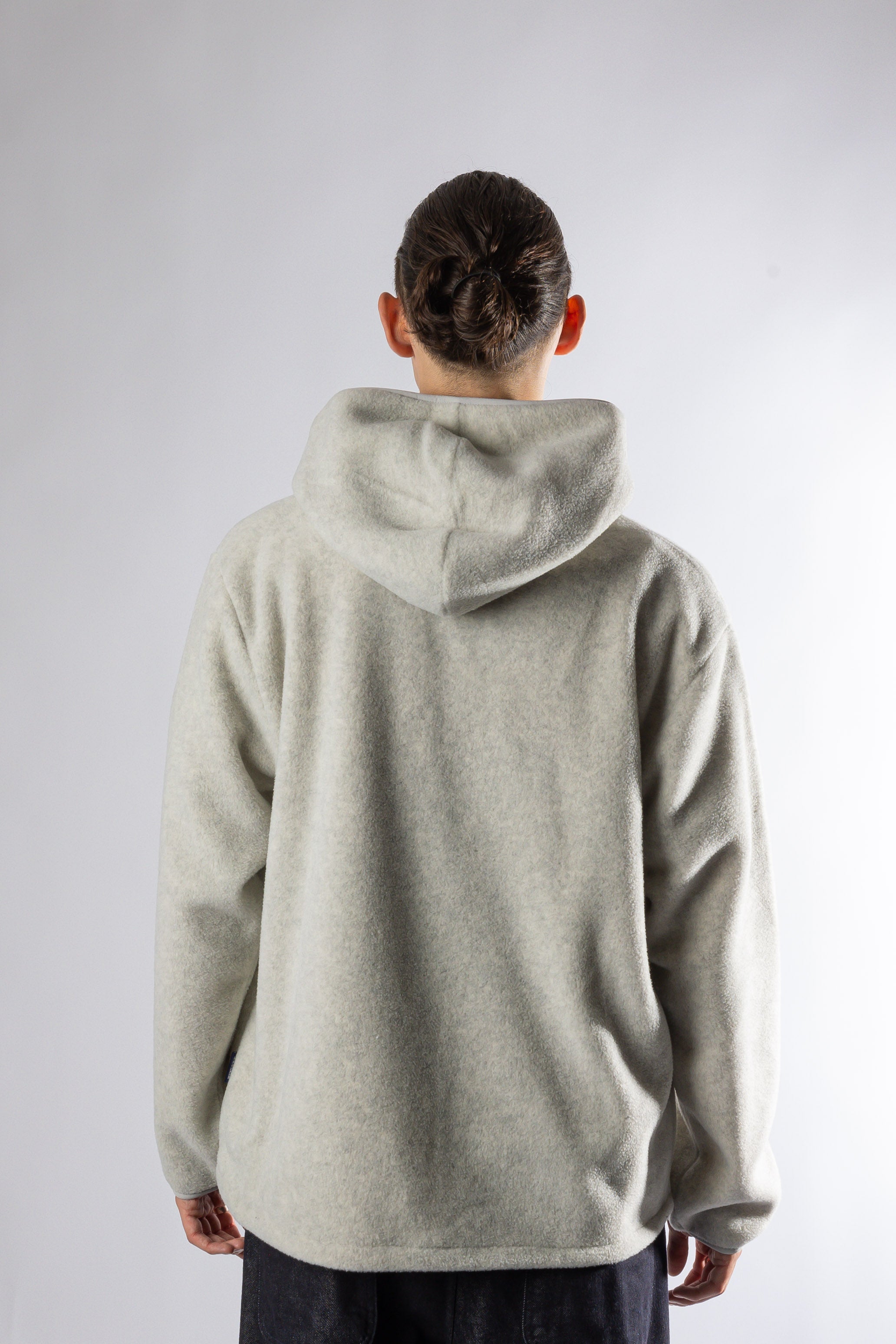 SUNRISE FLEECE BUTTON HOODIE MELANGE WHITE Kappy