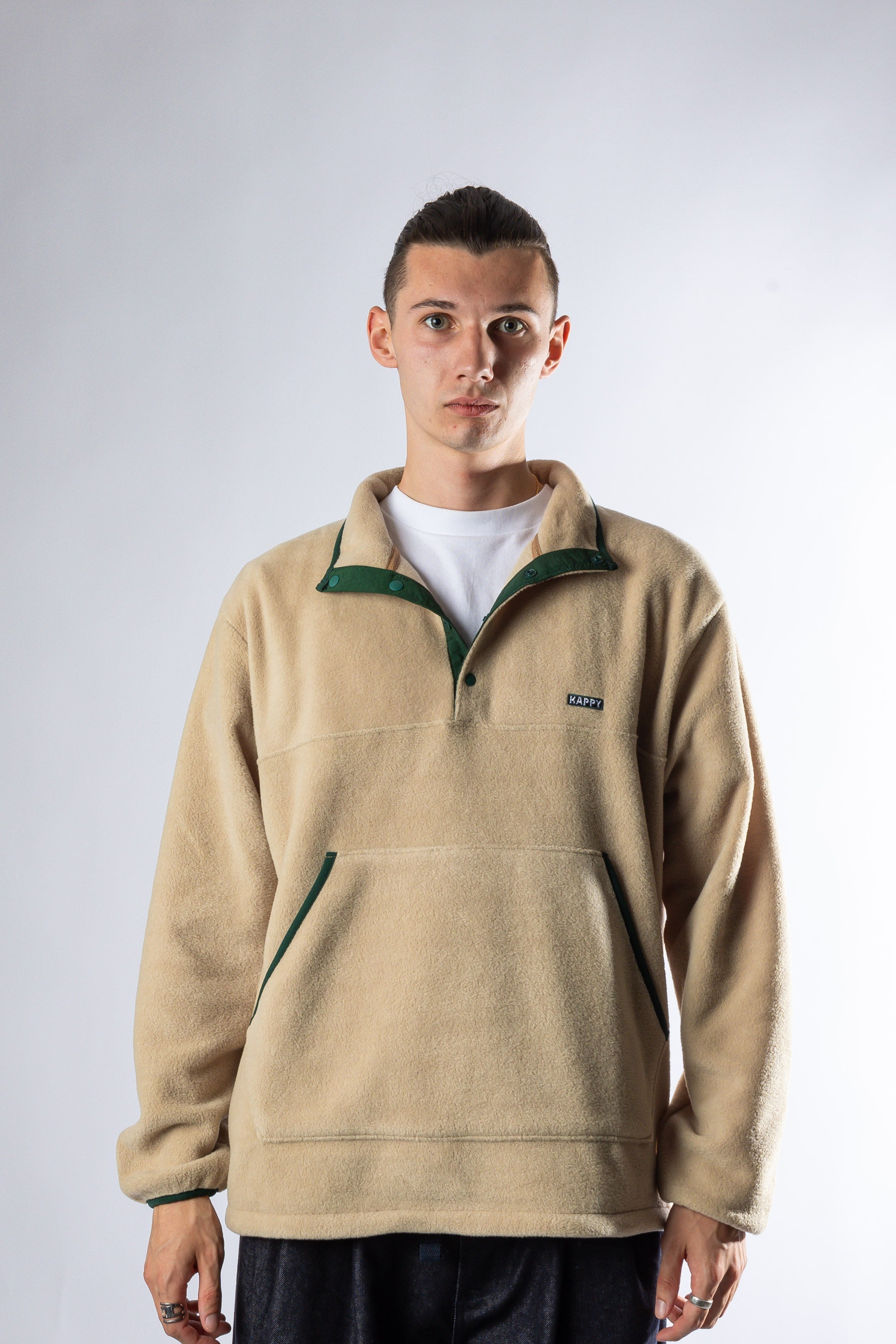 FLEECE BUTTON ANORAK BEIGE Kappy