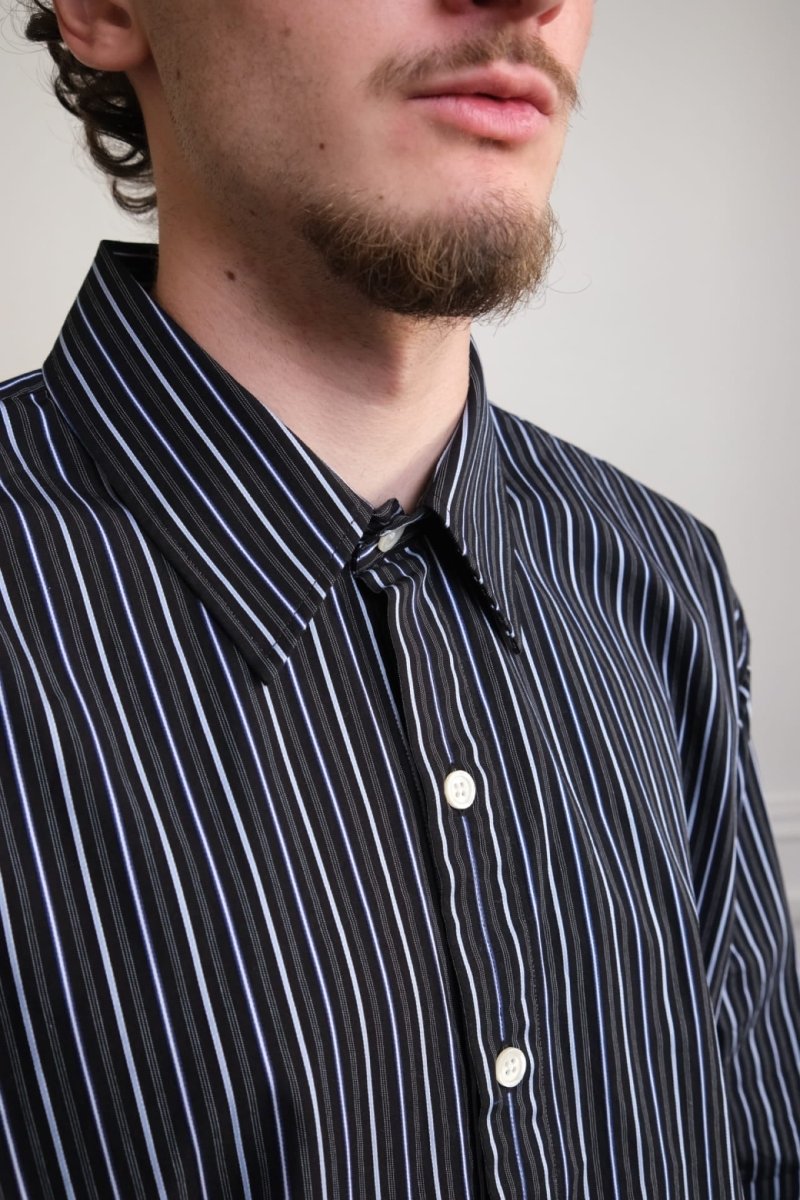 EXACT SHIRT - Black Office Stripe MFPEN — photo 3