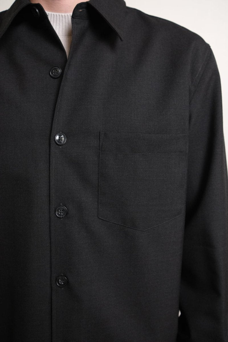 Western Overshirt - Laine tropicale - Gris Anthracite chiné MUSEUM GARMENTS — photo 4