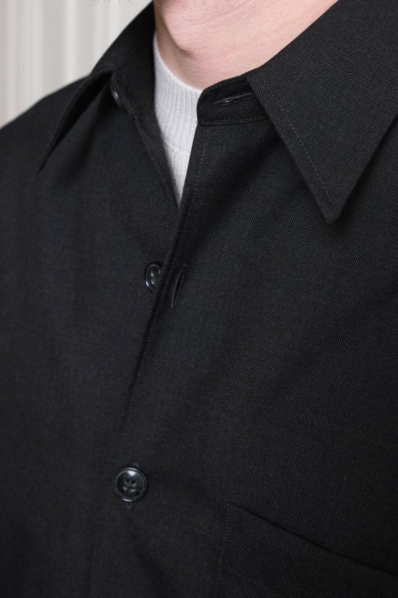 Western Overshirt - Laine tropicale - Gris Anthracite chiné MUSEUM GARMENTS