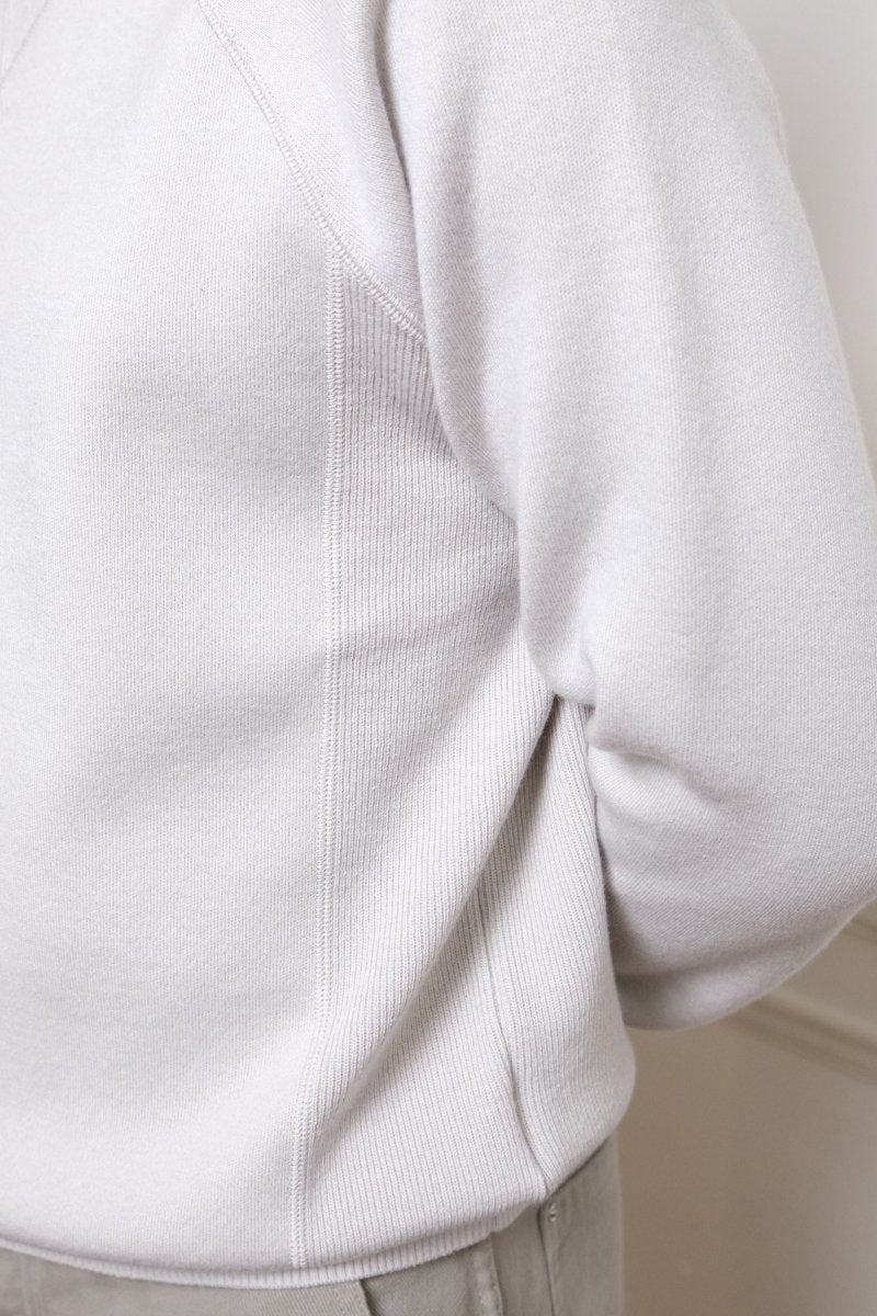 Raglan zipped polo - Light heather grey MUSEUM GARMENTS