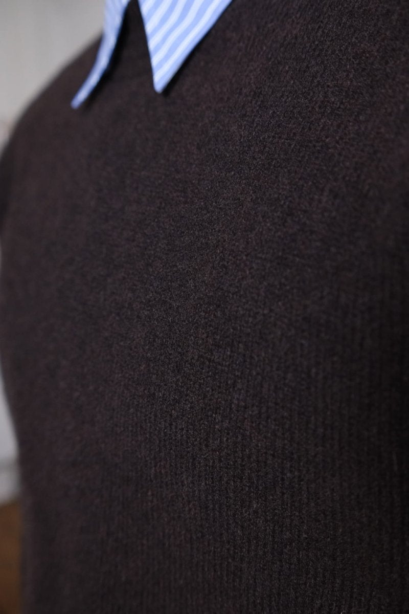 Recycled cashmere boxy jumper - Dark brown MUSEUM GARMENTS — photo 4