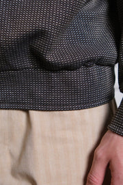 STAND ZIP  Brown / Navy - Jacquard