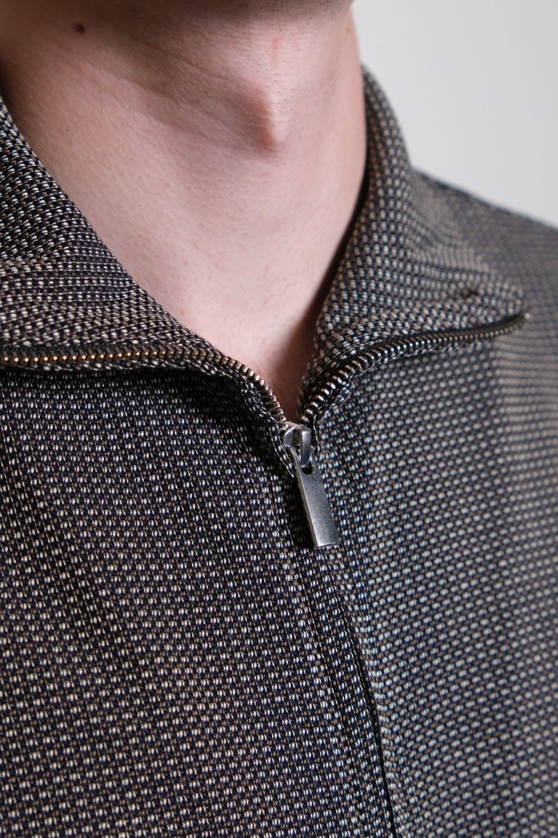 STAND ZIP  Brown / Navy - Jacquard