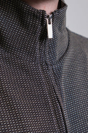 STAND ZIP  Brown / Navy - Jacquard