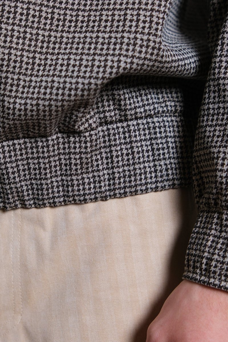 STAND ZIP _ SAND / BROWN CHECK