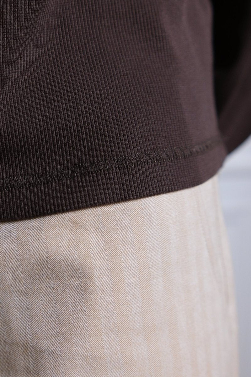 RIB LONGSLEEVE - Brown — photo 3