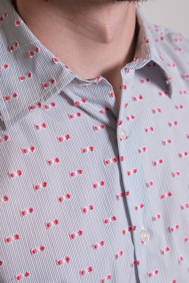 FIND SHIRT - BLUE/WHITE STRIPE RED FRINGE