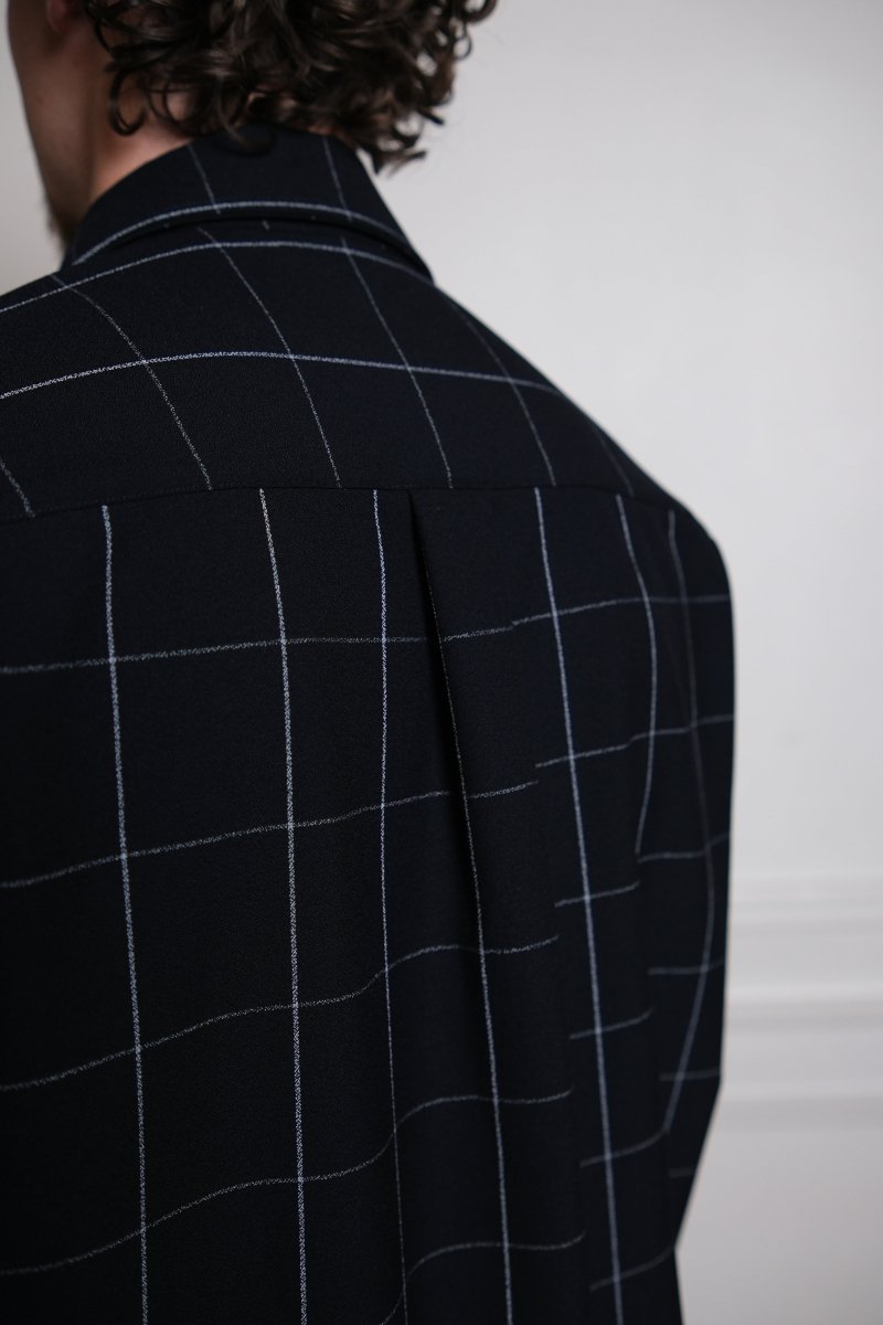 MADE SHIRT - NAVY/WHITE WIDE CHECK — photo 3