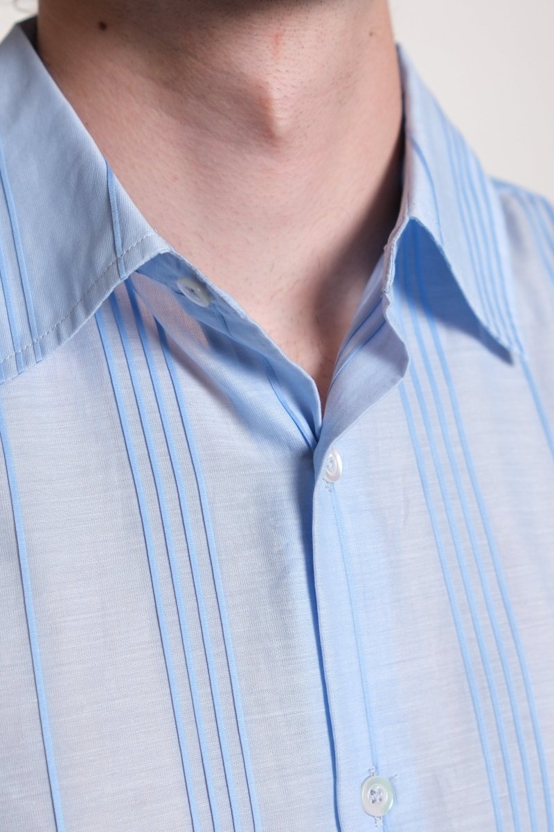 FIND SHIRT - BLUE PLISSÈ STRIPE — photo 4