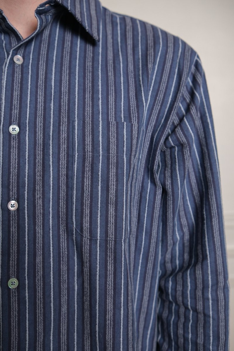 FLAT SHIRT - NAVY / BLUE / WHITE STRIPE
