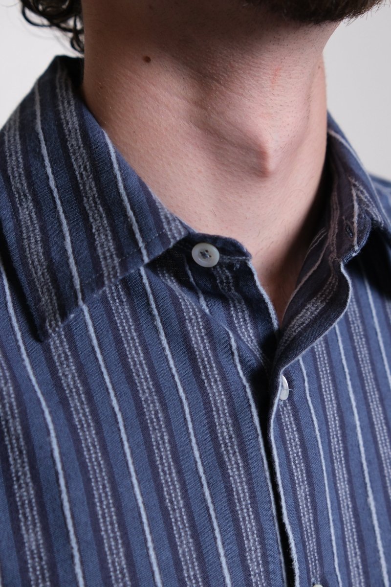 FLAT SHIRT - NAVY / BLUE / WHITE STRIPE