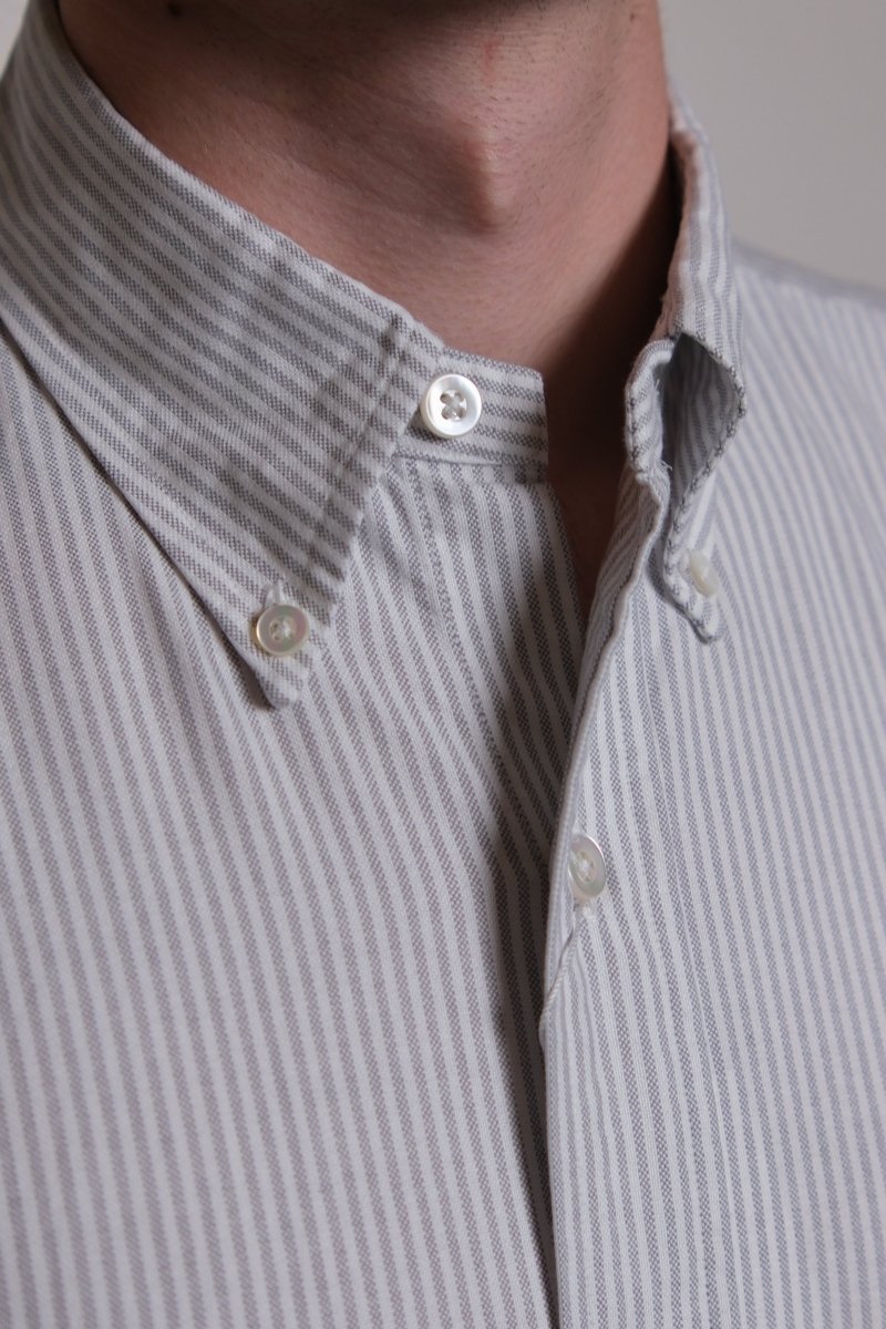 Vintage Ivy University ST Gray - Kamakura Shirt - détail rayures grises