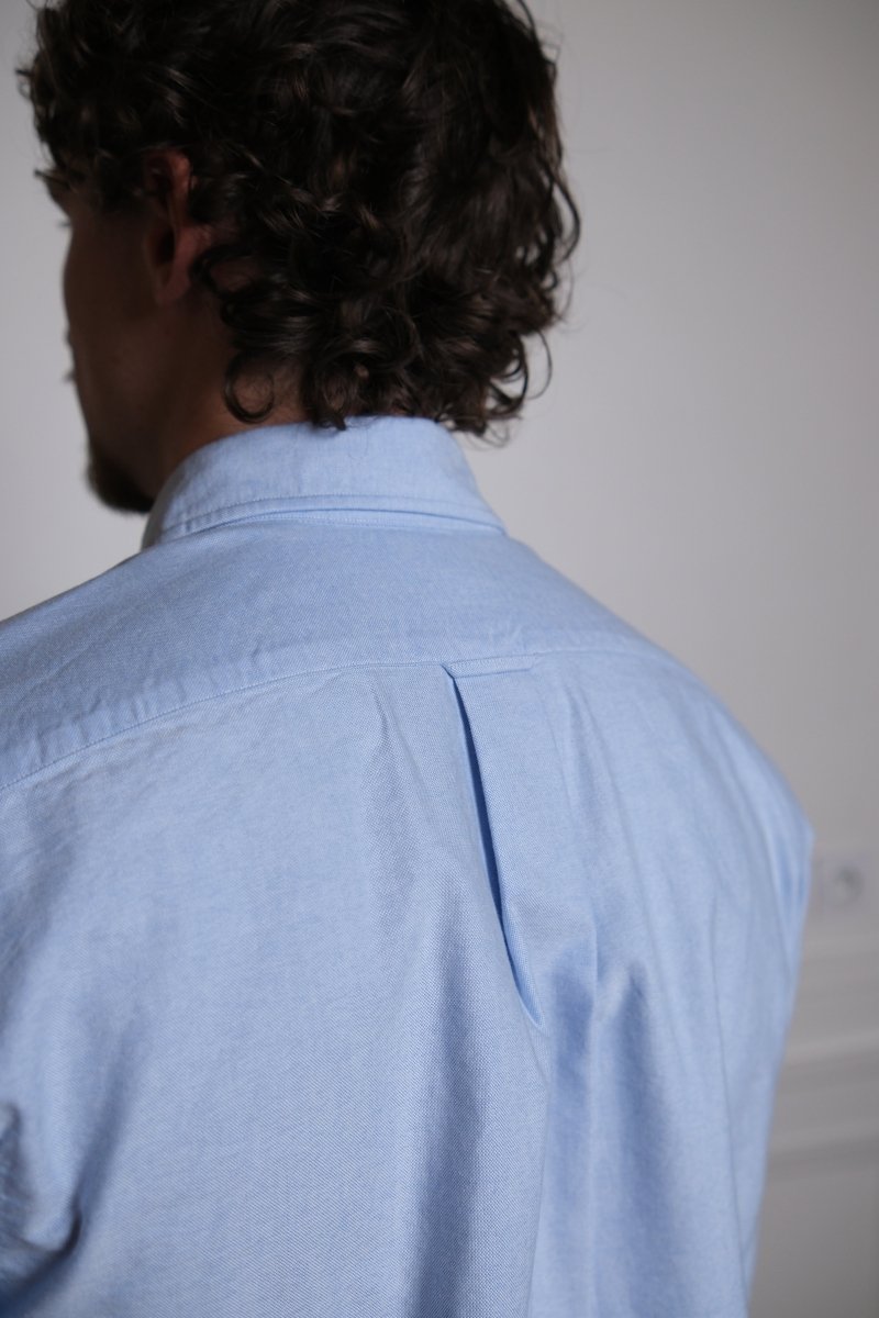 Vintage Ivy Blue OX Straight - Kamakura Shirt - détail matière oxford