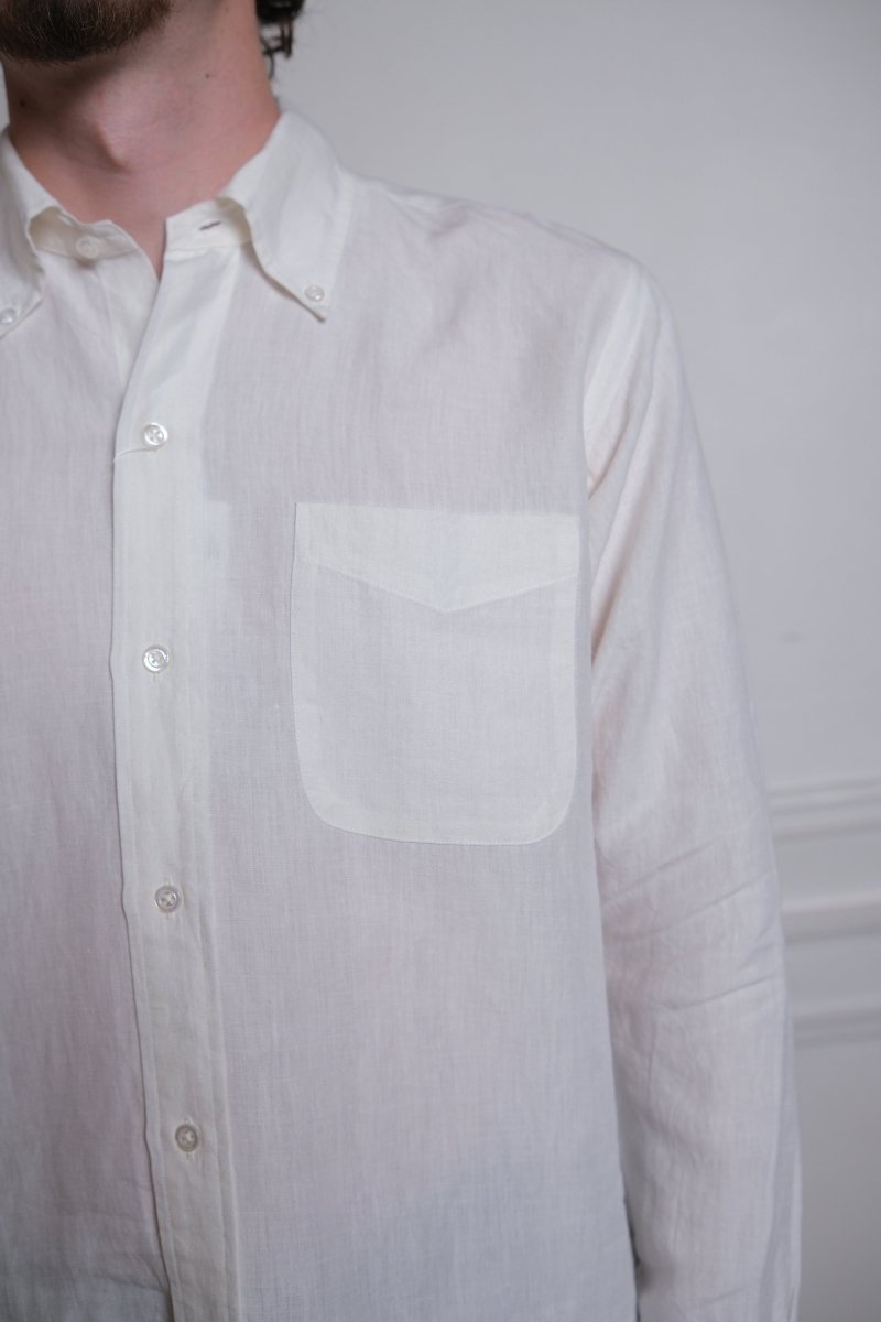 Ametora Shirt White Linen - Kamakura Shirt - détail lin japonais