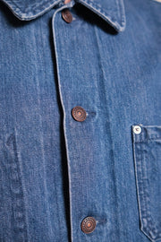 French Work Denim Jacket (Light Blue) - Kamakura Shirt - détail poches plaquées