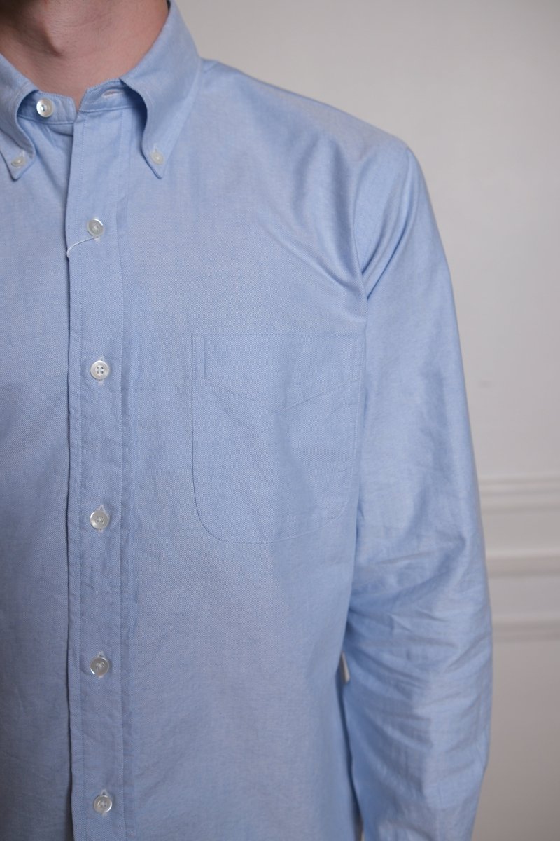 Vintage Ivy Blue Oxford - Kamakura Shirt - détail col button-down — photo 3
