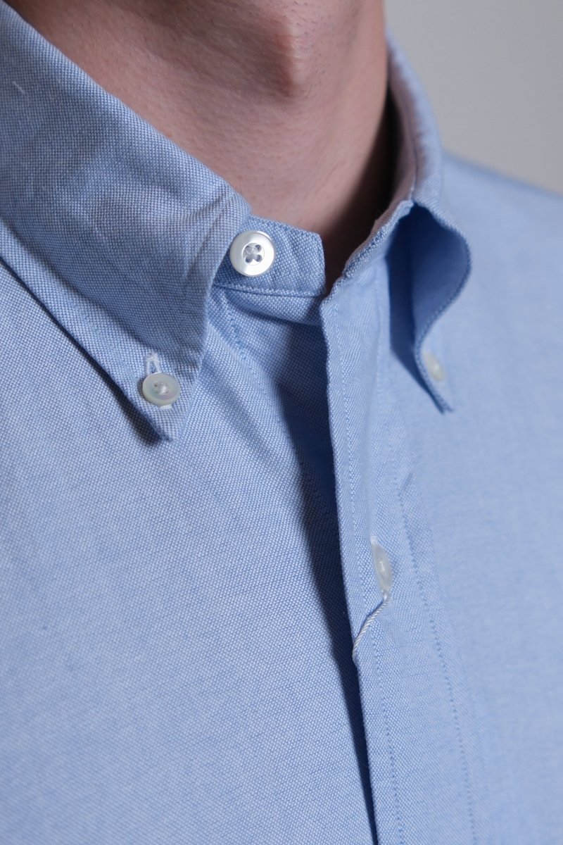 Vintage Ivy Blue Oxford - Kamakura Shirt - détail matière oxford — photo 4
