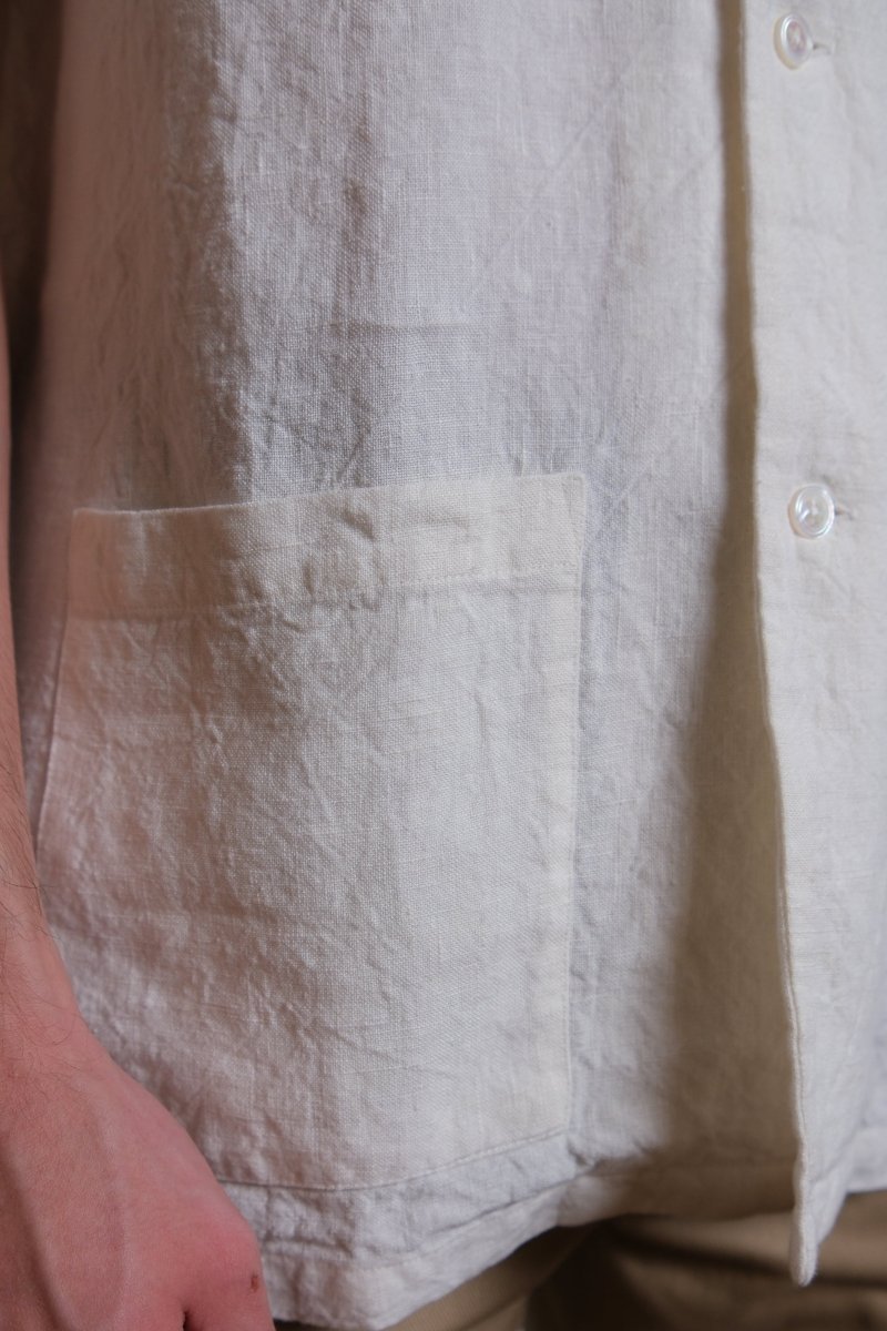 Shonan Beach White (Linen) - Kamakura Shirt - détail lin lourd — photo 4