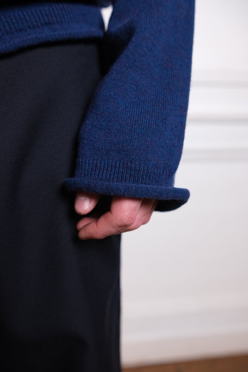 Men’s Rolled Hem Sweater Navy COMME DES GARÇONS SHIRT - détail matière — photo 3