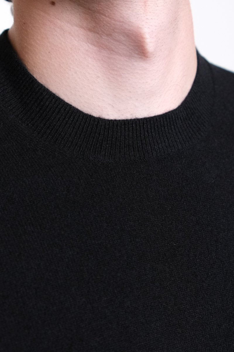 FZ-N108-PER - MENS PULLOVER KNIT - BLACK COMME DES GARÇONS SHIRT - détail col — photo 4