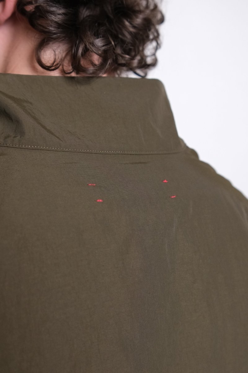 Half-Zip Nylon Windbreaker - Moss — photo 6