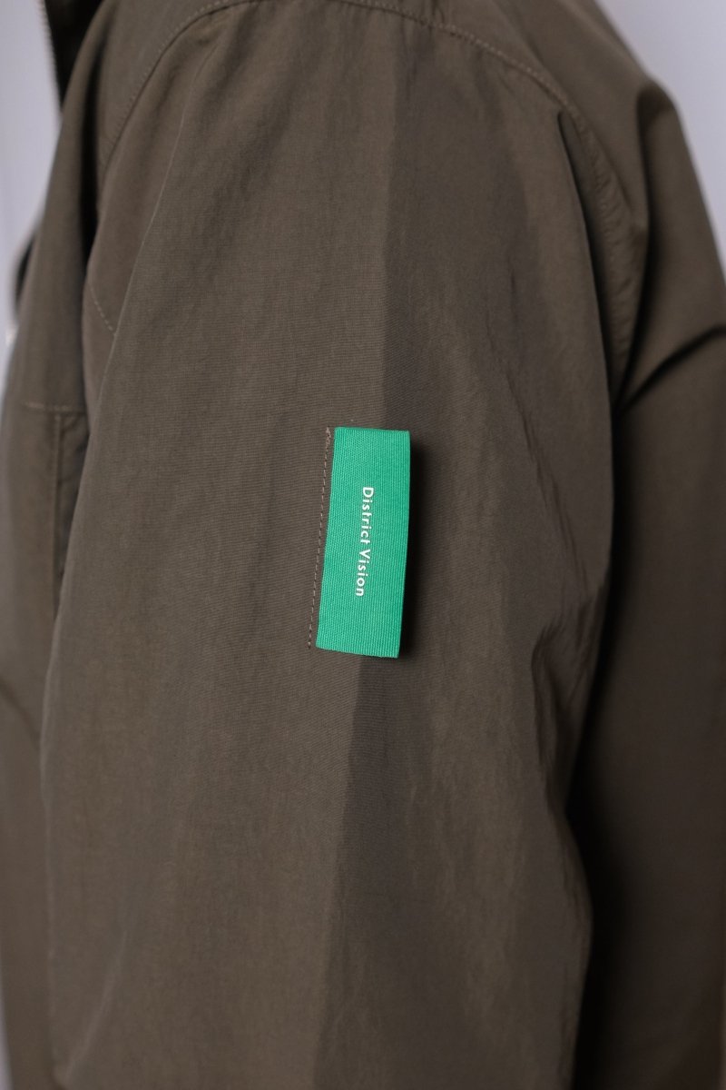Half-Zip Nylon Windbreaker - Moss