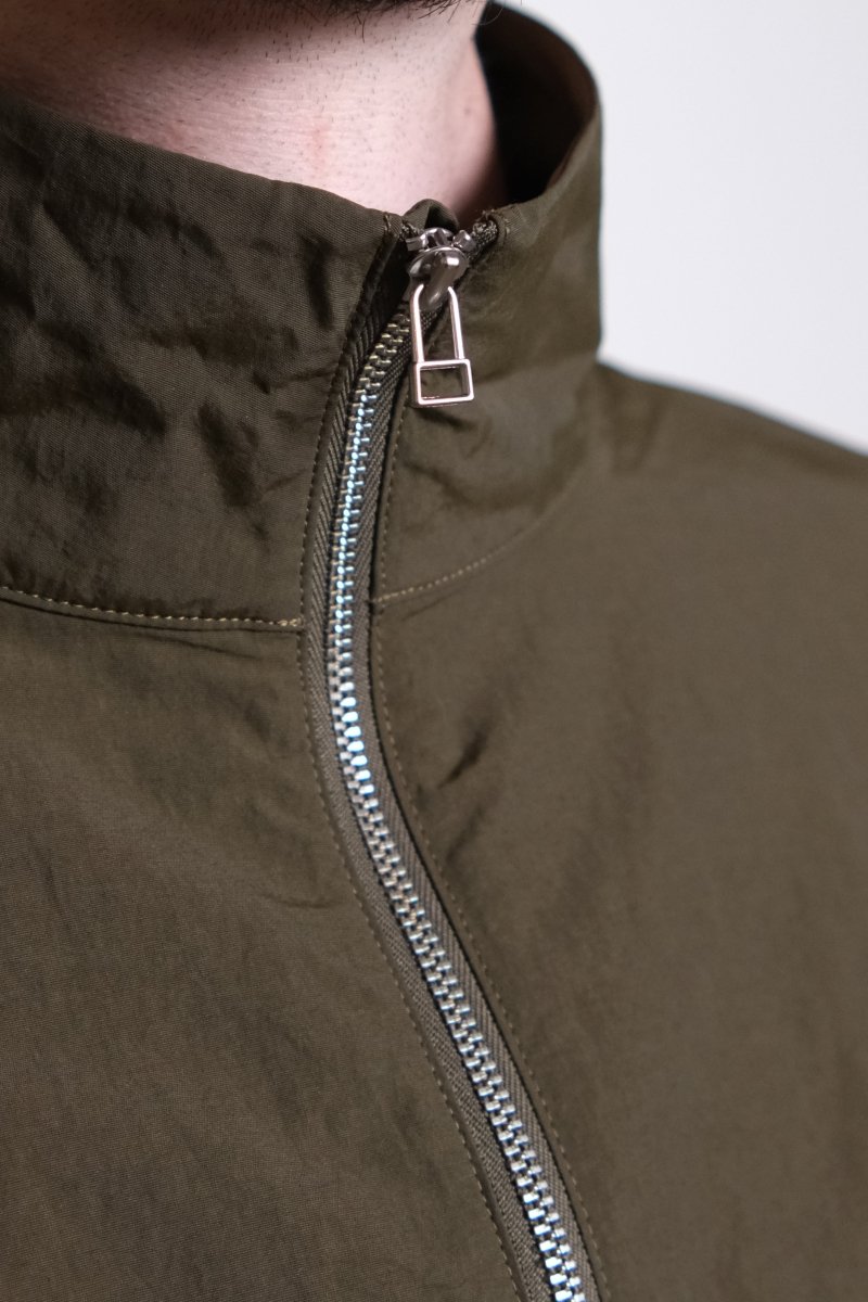 Half-Zip Nylon Windbreaker - Moss — photo 4