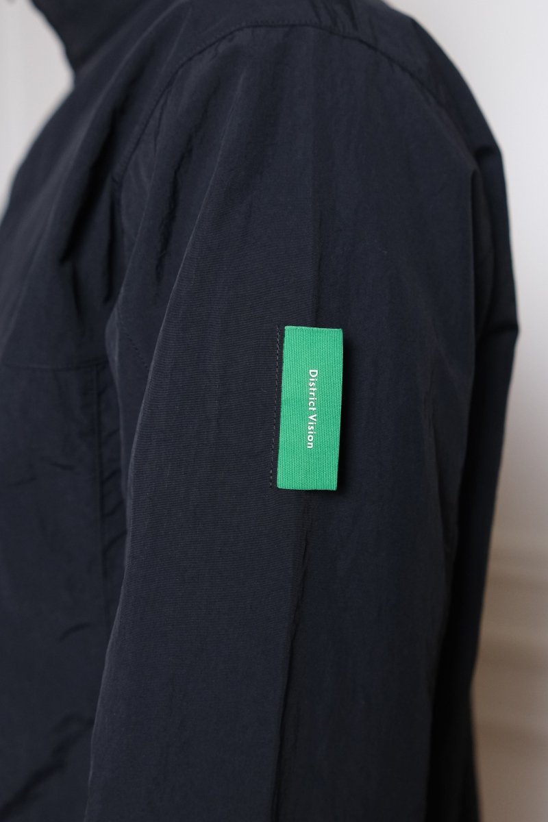 Half-Zip Nylon Windbreaker - Black