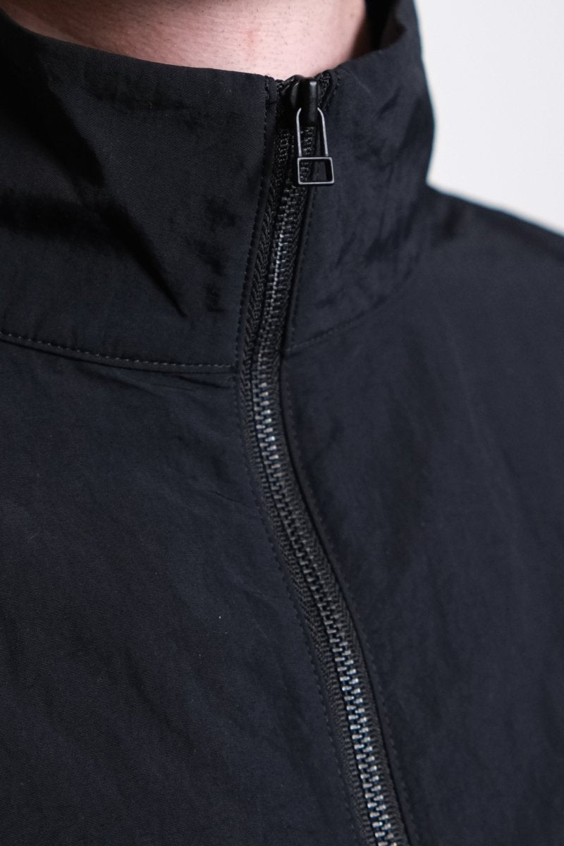 Half-Zip Nylon Windbreaker - Black