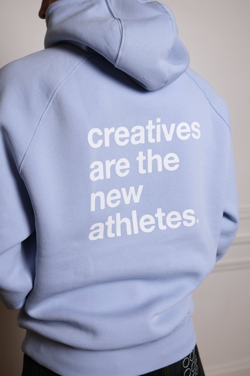 CATNA HOODIE - Lush Blue THE NEW ORIGINALS - détail logo Emblem brodé
